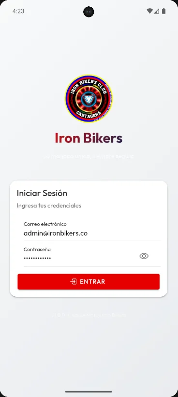 Iron Bikers App Login